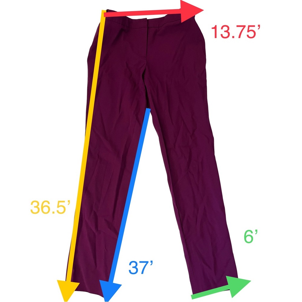 CALVIN KLEIN Purple Mid Rise Slim Leg Pants - Picture 2 of 4